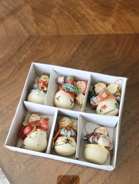 Vintage Snowman Christmas Ornament Set